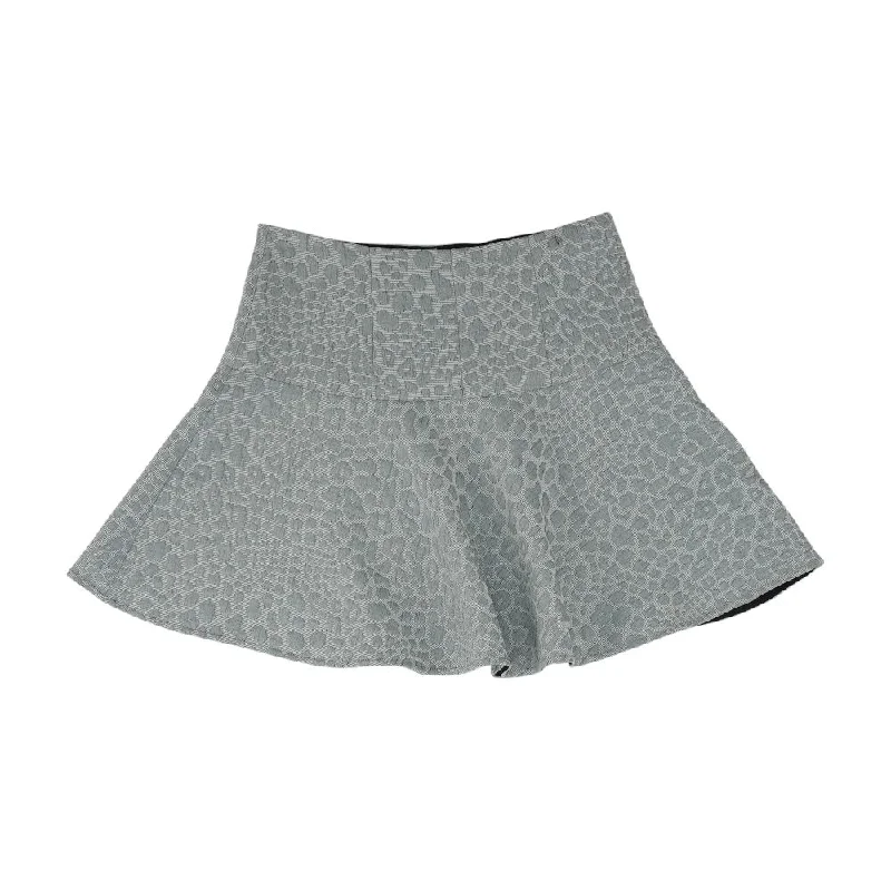 Gray Animal Print Midi Skirt vintage skirt charm