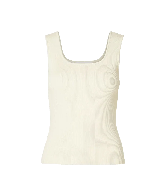 Ribbed Tank Top - Beige summer tank top