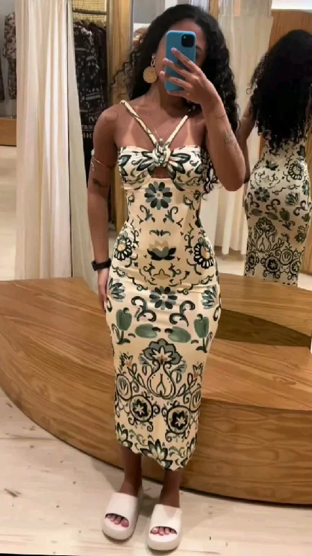 Floral Printed Straps Sheath Party Dress Fashion Casual Dress, DP4330 Tunics Versatile stylish