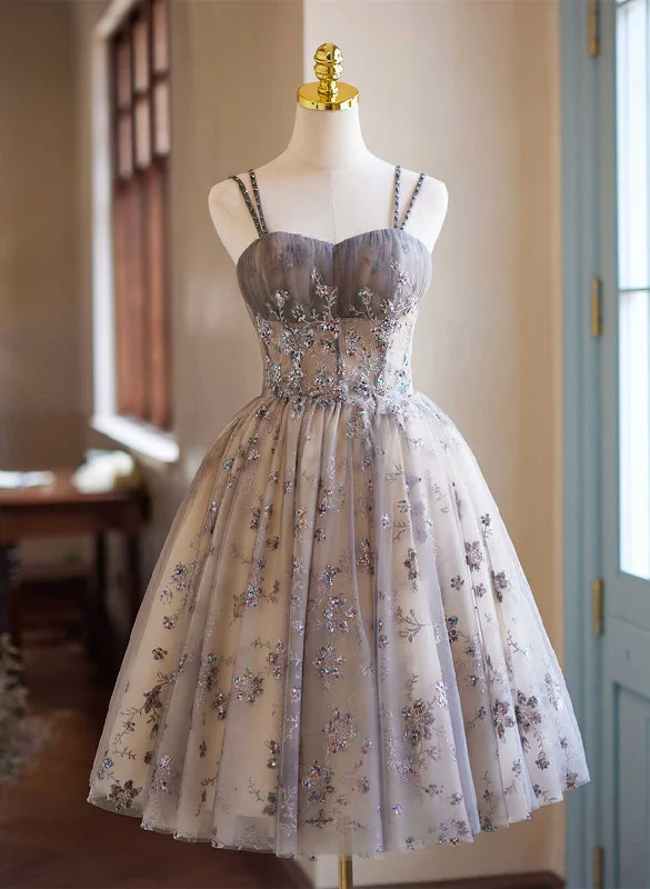 A-line Tulle Beaded Short Party Dress, Tulle Sweetheart Homecoming Dress Tunics Prom sequined A-line Tulle Beaded Short Party Dress, Tulle Sweetheart Homecoming Dress Tunics Prom sequined