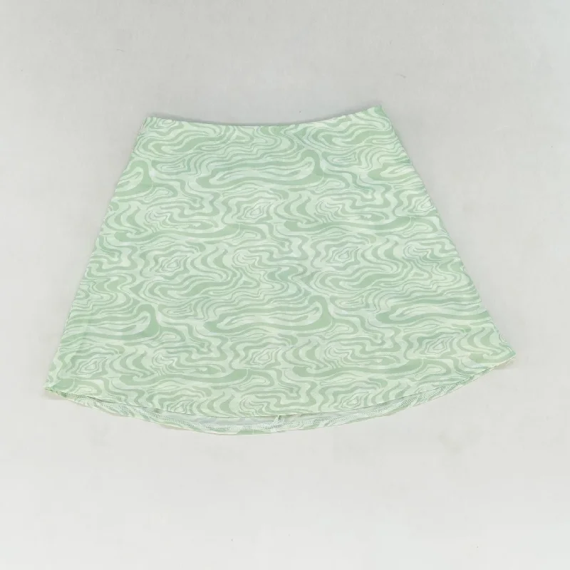 Green Graphic Midi Skirt leather skirt modern