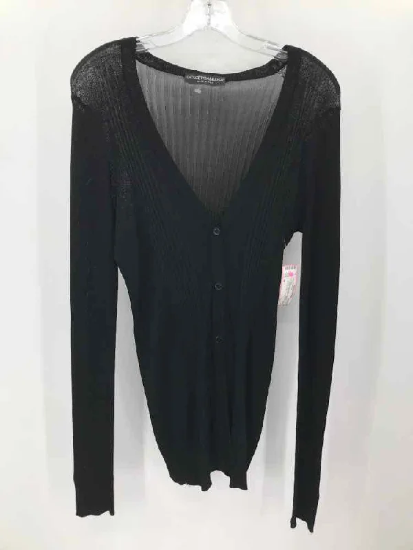 Pre-Owned Dolce & Gabbana Black Size 44 Cardigan Stretchy Elastic Breathable