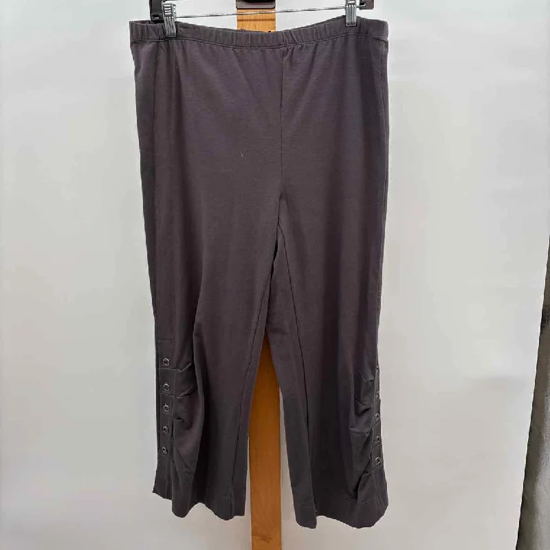 Neon Buddha Women's Size 10 Charcoal Solid Pants Casual Wide Pants