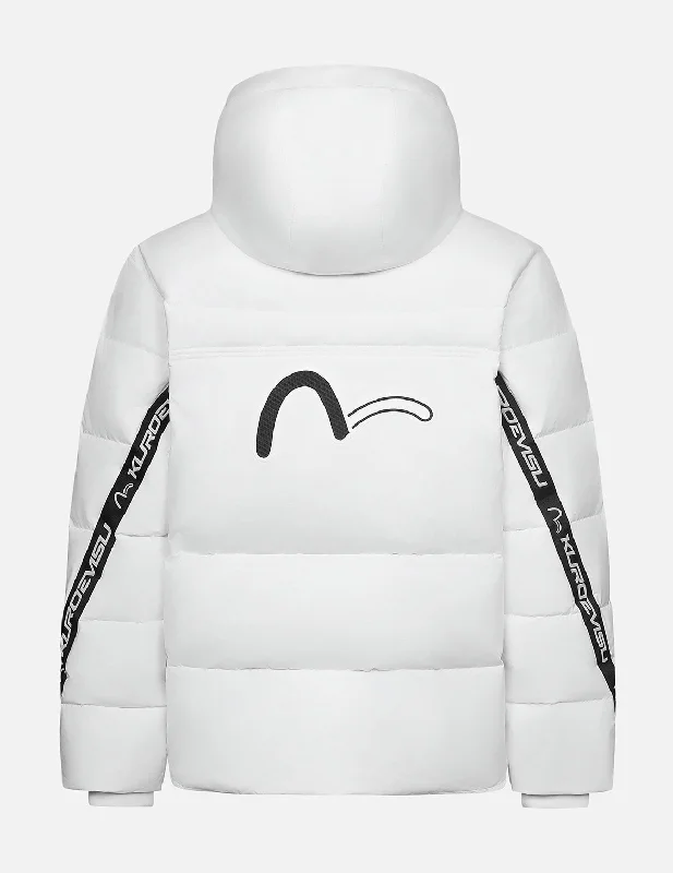 Seagull Print and Logo Tape Regular Fit Down Jacket Mesh Jacket Canvas Jacket Denim Jacket