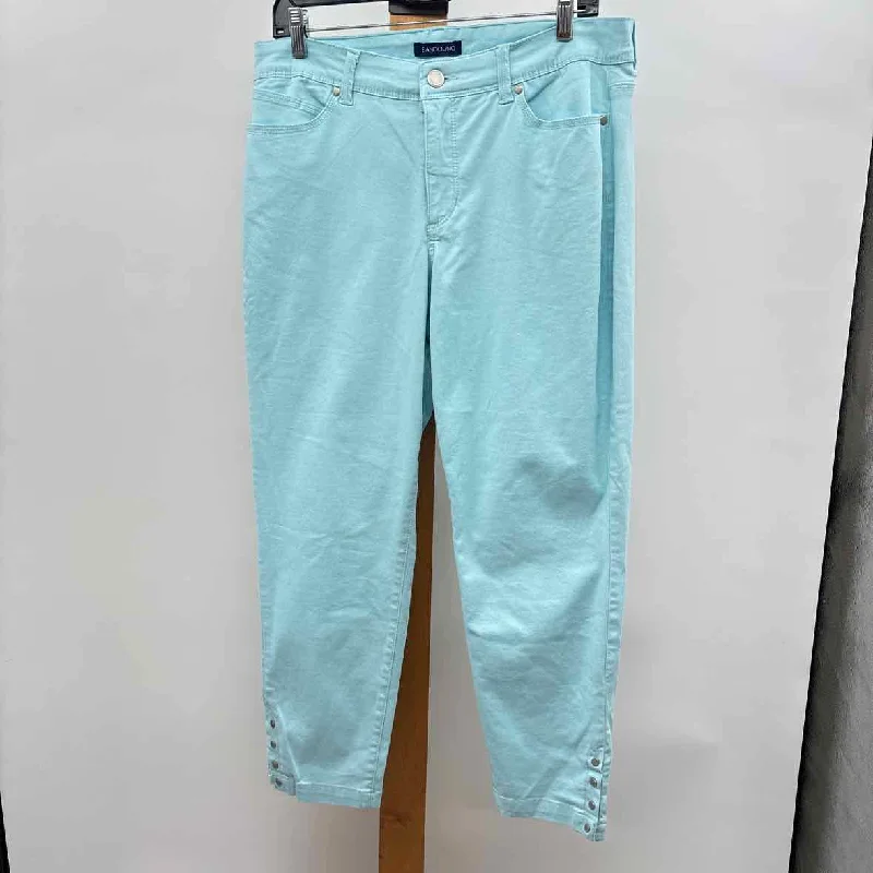 Bandolino Women's Size 12 Blue Solid Pants Trendy Wide-Leg Pants