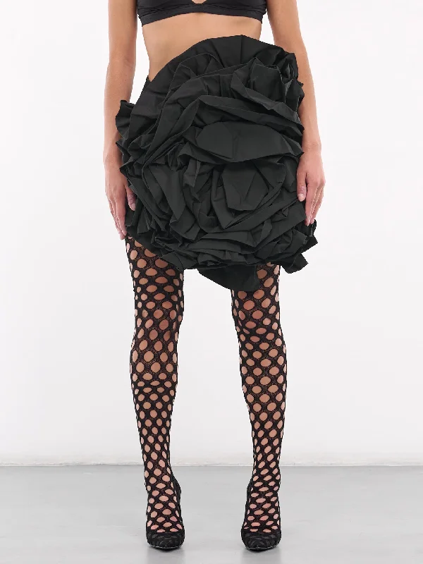 Rose Skirt (S101-BLACK) tiered skirt playful