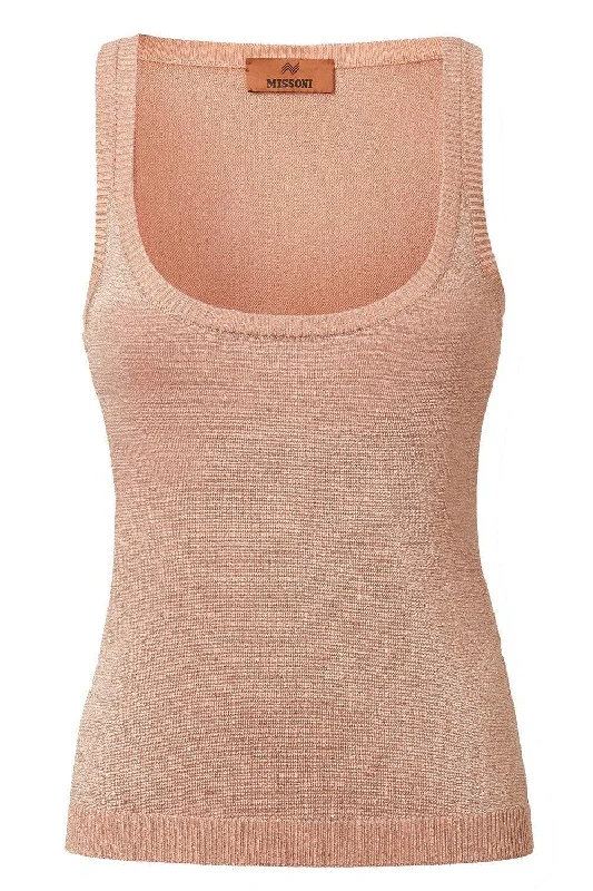 Scoop Neck Tank - Light Pink charcoal tank top