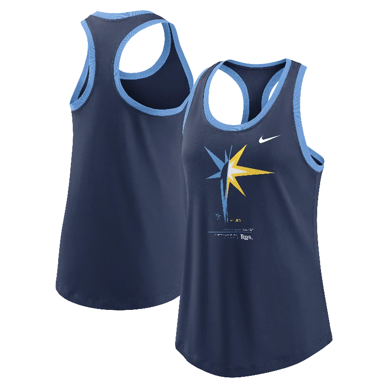 Rays Women's Nike Navy Tech Team Burst Tank Top charcoal tank top