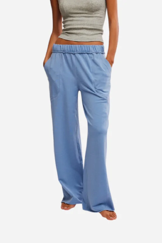 Free People Don't Wait Up Lounge Pant in Quiet Harbor Comfortable Jogging Pants