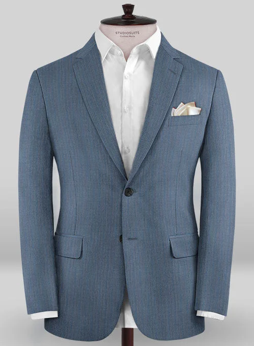 Caccioppoli Sun Dream Risca Blue Wool Silk Jacket Collared Jacket Crew Neck Jacket Turtle Neck Jacket