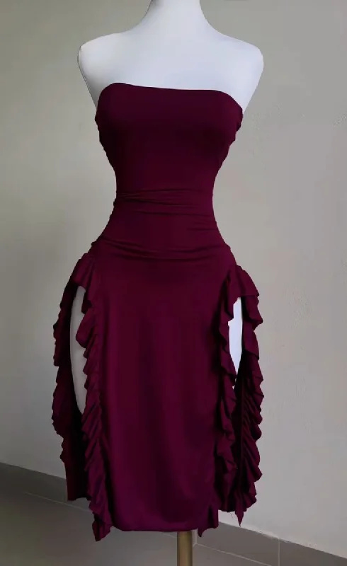 Sexy Sheath Slit Prom Dress Party Dress  cc1770 Tunics Short Trendy