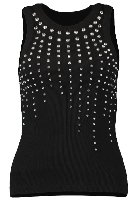 Cascading Crystal Tank Top lace tank top