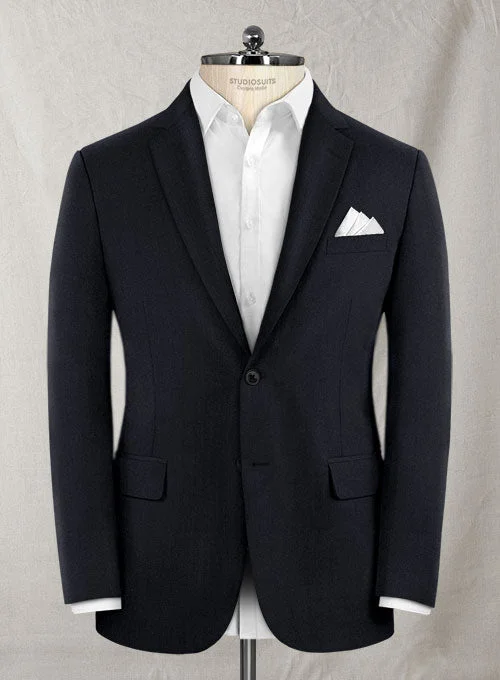Reda Midnight Blue Wool Jacket Hoodie Zip-Up Jacket Button-Up Jacket