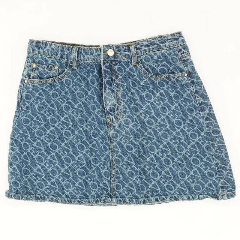 Navy Graphic Mini Skirt slim fit skirt