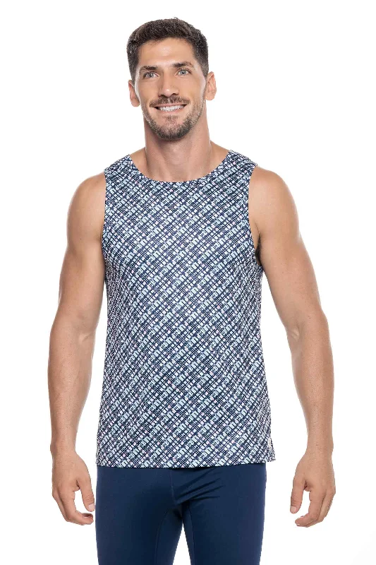 Men's Dade Swim Tank | Navy Gulf Stream Stripe casual tank top