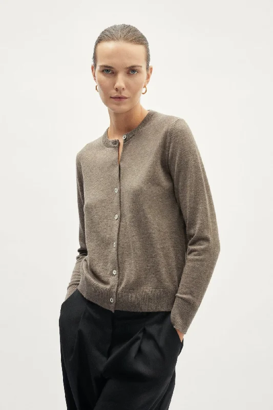 The Ultrasoft wool Crewneck Cardigan Polka Dot Checkered Tartan