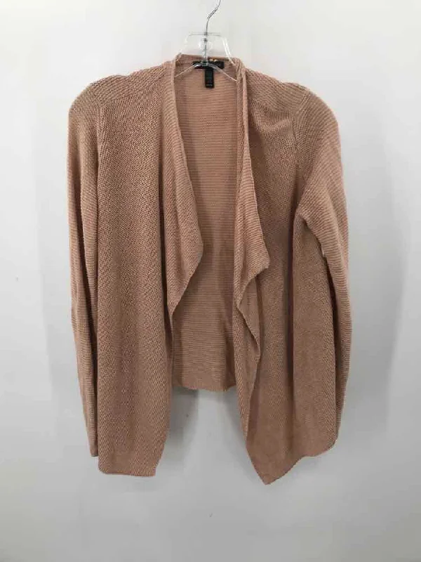Pre-Owned Eileen Fisher Tan Cardigan Sweater Terry Blend Velvet Blend Canvas Blend
