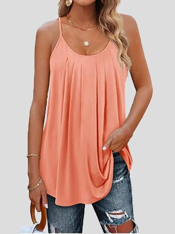 Lightweight Pleated Tank fitted tank top
