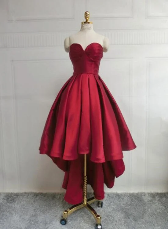 Wine Red Pretty High Low Party Dress, Wine Red Homecoming Dresses, Lace-up Junior Prom Dress Tunics Travel practical Wine Red Pretty High Low Party Dress, Wine Red Homecoming Dresses, Lace-up Junior Prom Dress Tunics Travel practical