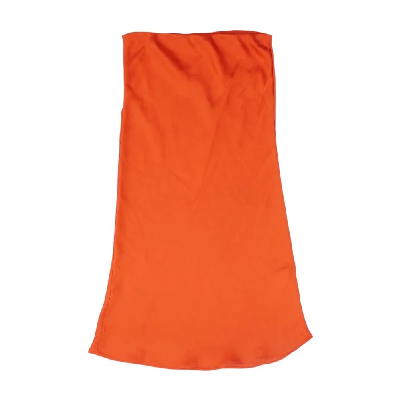Red Solid Midi Skirt denim skirt stylish
