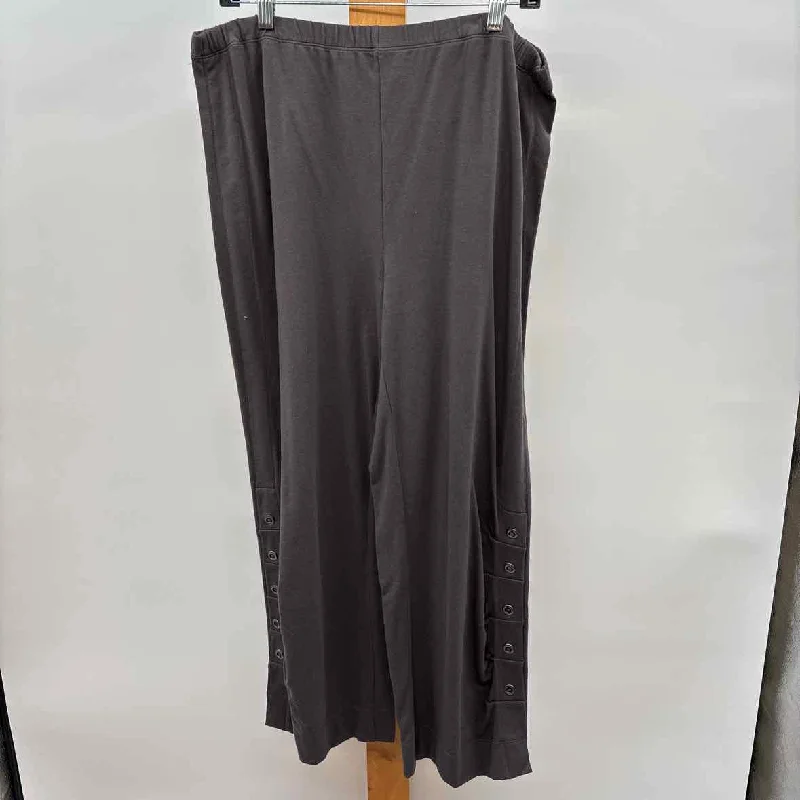 Neon Buddha Women's Size 14 Charcoal Solid Pants Stylish Slim Trousers