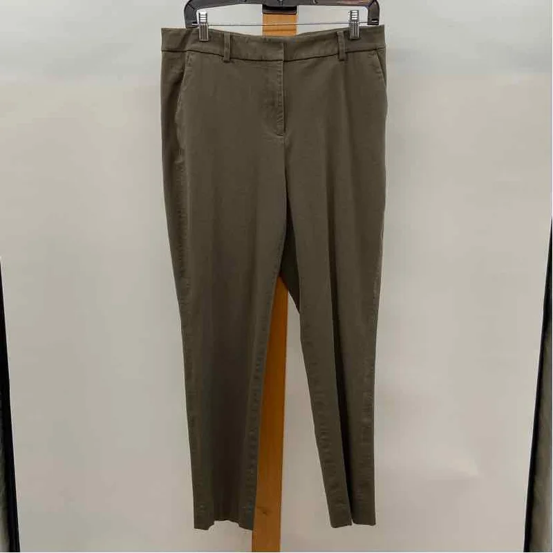 Chicos Women's Size M Green Solid Pants Chic Faux Leather Pants