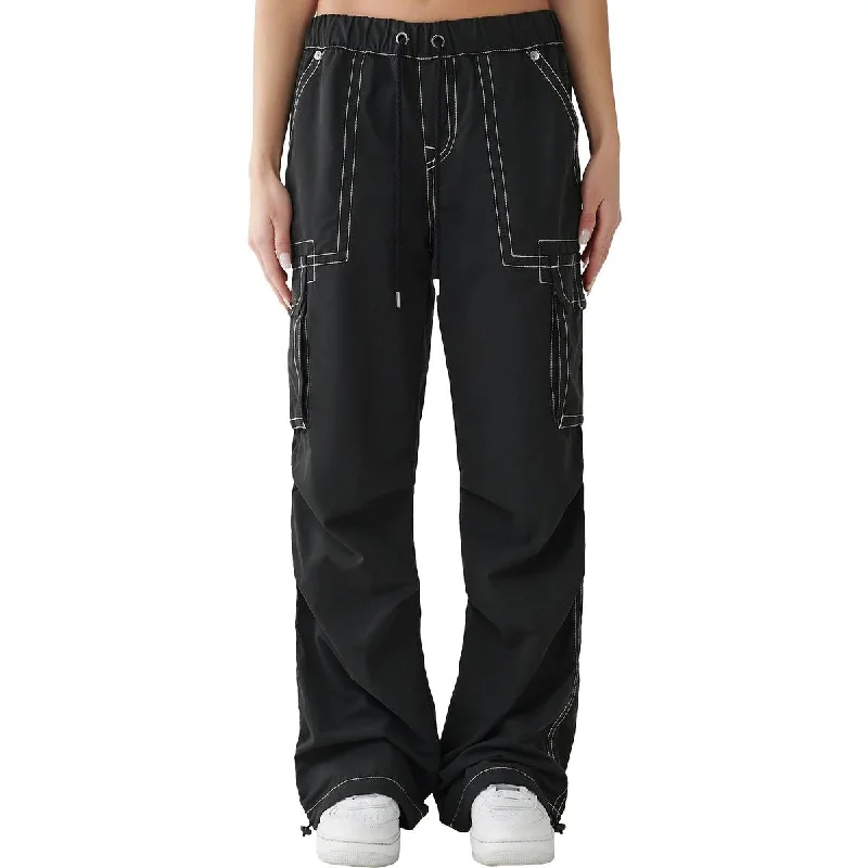 True Religion Womens Bobbi Baggy Cargo Pocket  Cargo Pants Classic Bootcut Trousers