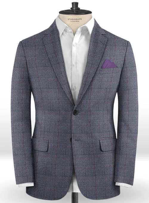 Caccioppoli Dapper Dandy Lionni Blue Wool Jacket Print Jacket Jacquard Jacket Patchwork Jacket