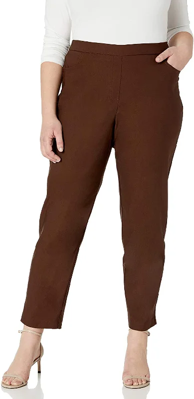 Alfred Dunner Women's Allure Slimming Plus Size Stretch Pants-Modern Fit Chic Wool Trousers