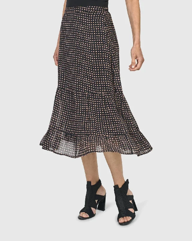 Freya Swing Skirt, Dots velvet skirt plush