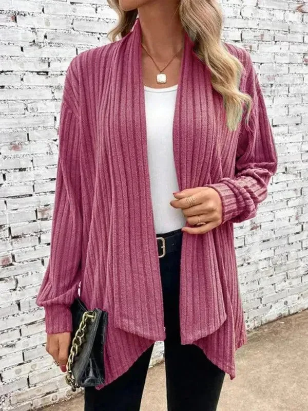 Pit lapel Loose  Women Cardigan Sweater Asymmetrical,ymmetric Pencil Cardigan