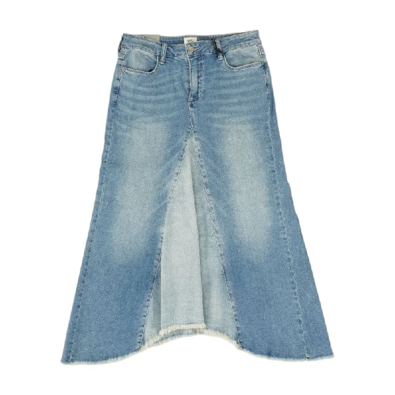 Blue Solid Mini Skirt cashmere skirt fine