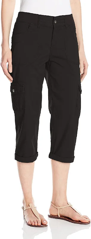 LEE Women's Relaxed-Fit Austyn Knit-Waist Cargo Capri Pant Chic Slim Fit Pants