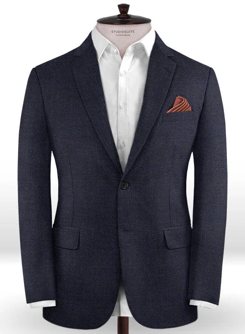 Caccioppoli Dapper Dandy Pabio Dark Blue Wool Jacket Rayon Fabric Velvet Fabric Corduroy Fabric