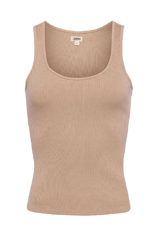 Adira Tank - Cappuccino sleep tank top