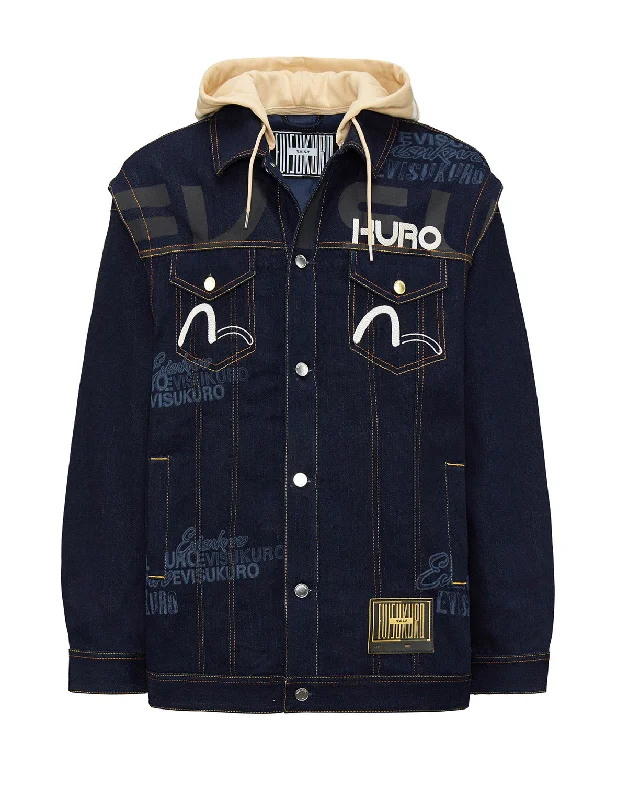 Hannya Embroidered Denim Jacket Herringbone Jacket Houndstooth Jacket Plaid Jacket