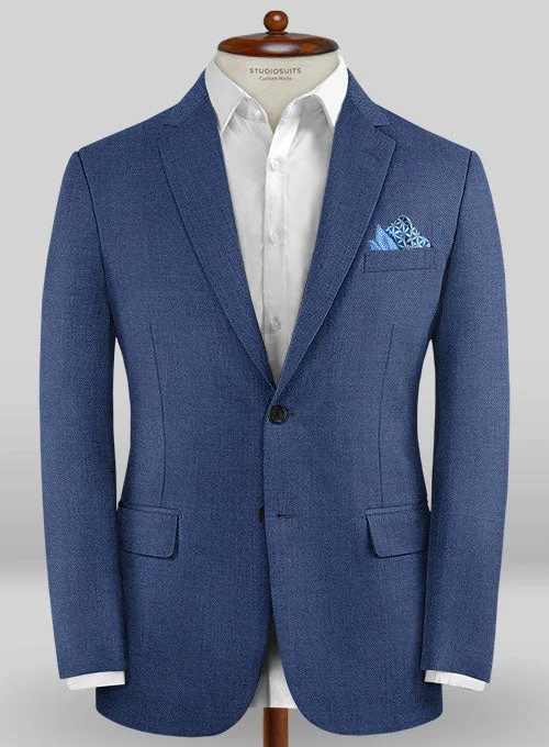 Caccioppoli Sun Dream Papina Casa Blue Wool Silk Jacket Chenille Fabric Brocade Fabric Lace Fabric