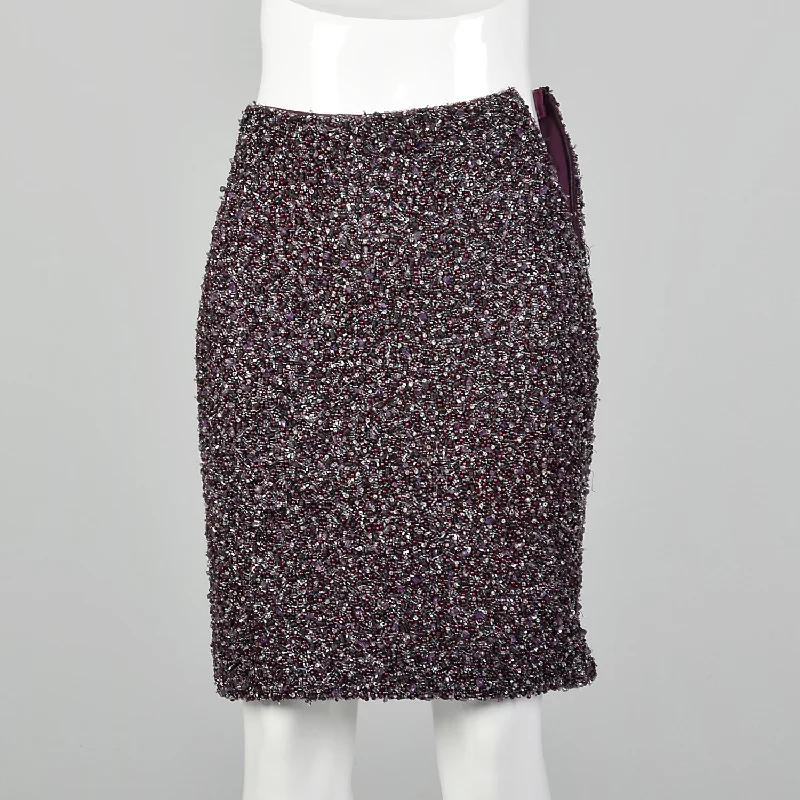 XXS Amethyst Purple Beaded Skirt slim fit skirt