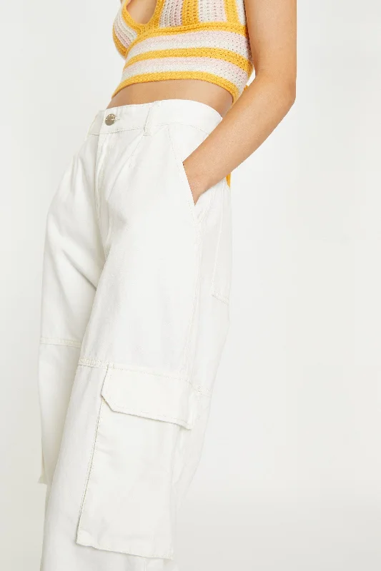 WHITE CARGO PANTS Elegant Dress Pants