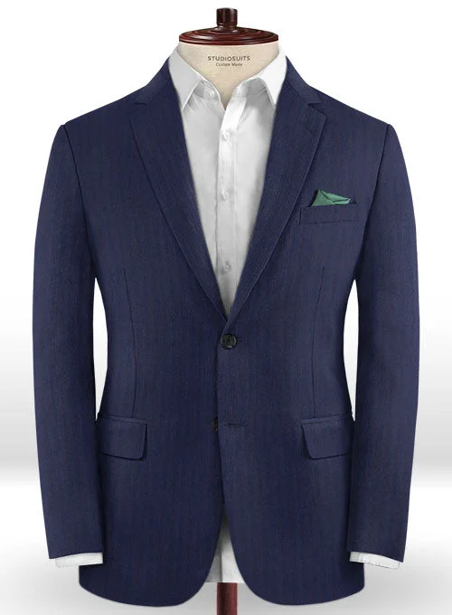 Caccioppoli Dapper Dandy Midico Royal Blue Wool Jacket Stand-Up Collar Roll-Neck Collar Turtle Neck
