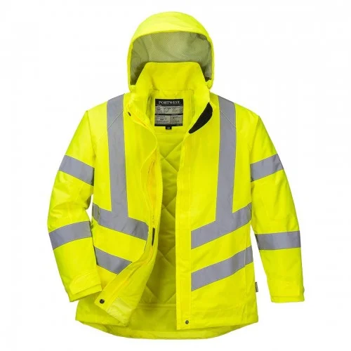 Portwest Womens/Ladies Hi-Vis Winter Jacket Cotton Fabric Linen Fabric Terry Fabric