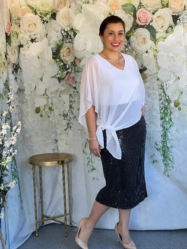 Vida Black Stretch Sequin Skirt velvet skirt luxurious