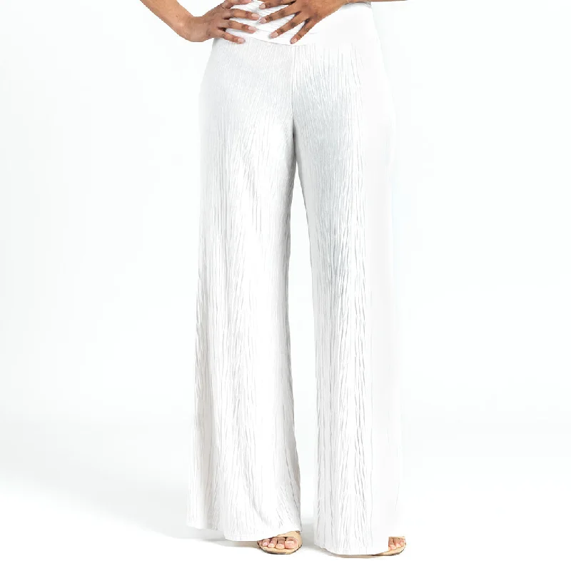 Soft Pleat Knit - Palazzo Pant - Ivory - Final Sale! Modern Skinny Pants