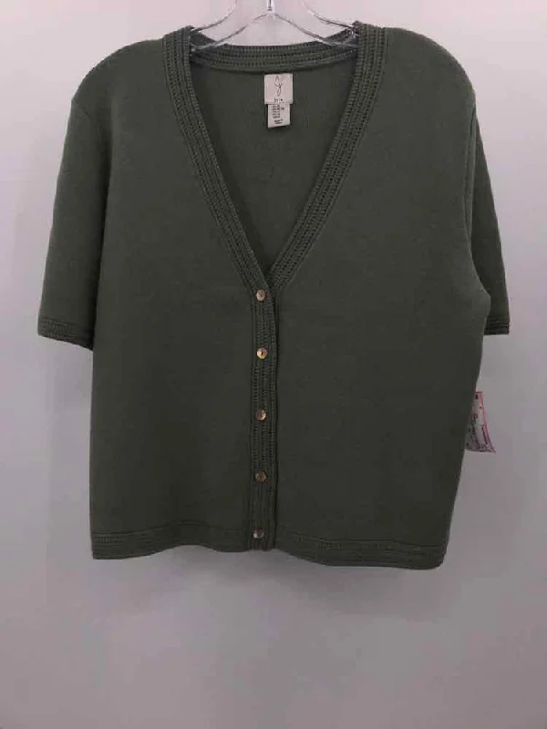 Pre-Owned Joie Green Size XL Cardigan Sweater Chenille Fabric Brocade Fabric Lace Fabric