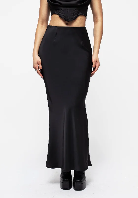 Lorelei Satin Maxi Slip Skirt cashmere skirt rich