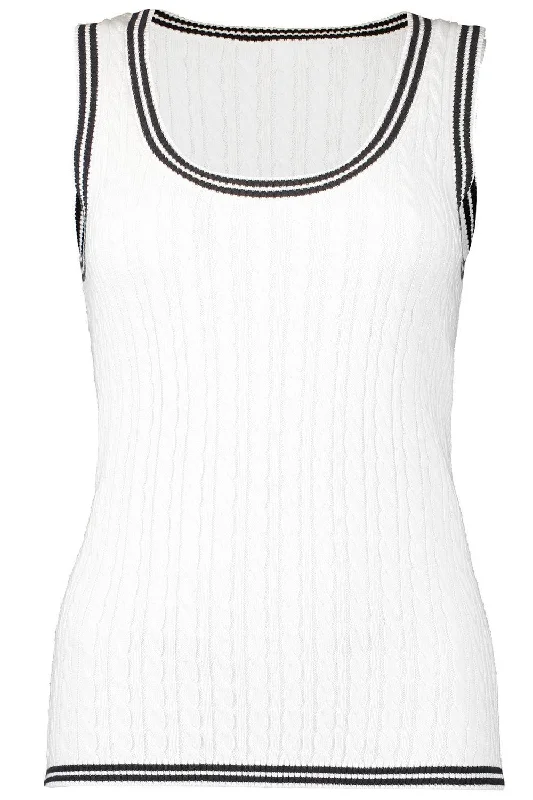 Scoop Neck Tank - White Combo mint tank top