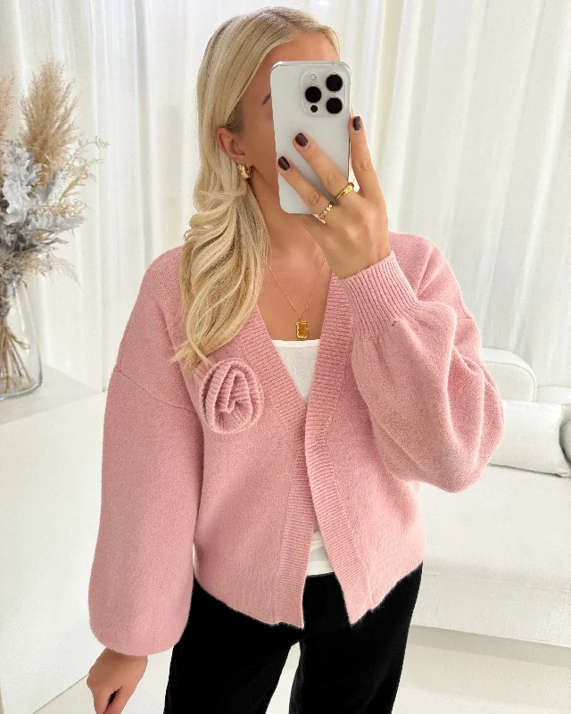 Vero Moda cardigan carrie pink nectar Fitted Slim Tailored