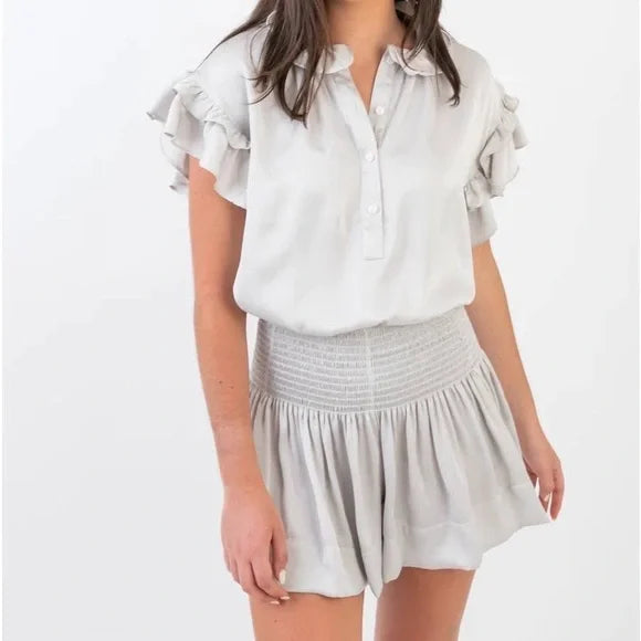 Erica Skirt Silver Polysatin corduroy skirt cozy