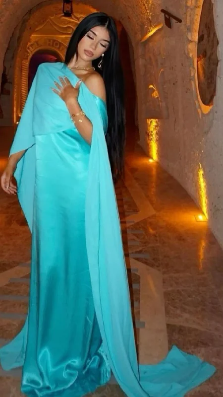 Elegant Blue Off Shoulder Sheath Satin Long Evening Party Dress, DP4428 Tunics Luxurious high-end Elegant Blue Off Shoulder Sheath Satin Long Evening Party Dress, DP4428 Tunics Luxurious high-end