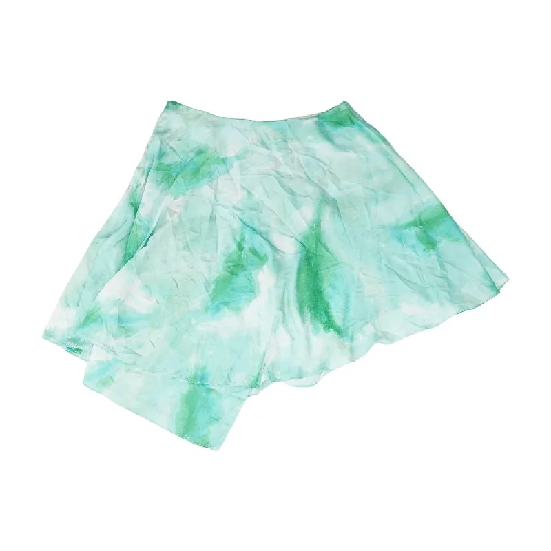 Green Tie Dye Midi Skirt leather skirt refined